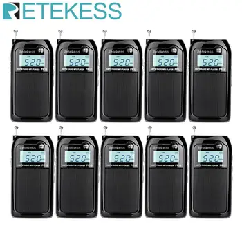 

Retekess 10Pcs PR12 Mini Pocket Radio FM AM Digital Tuning Radio Receiver 9K/10K MP3 Music Player Rechargeable Battery