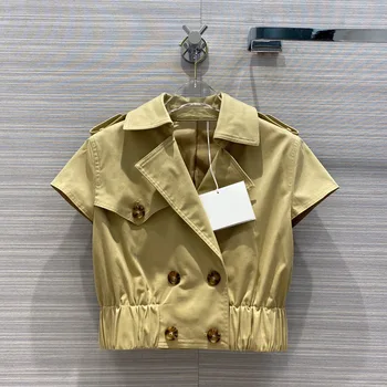 

2020 New Autumn Winter Cotton Lapel Drop Shoulder Waist Trench Coat Women Free Shipping