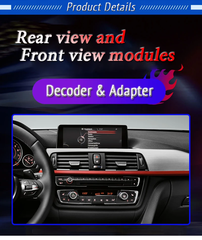 Adpter For BMW 4 Series F32 F33 F36 G22 G23 G24 2013~2020 interface Original Display Backup Parking Front Rear Camera  Decoding gcg