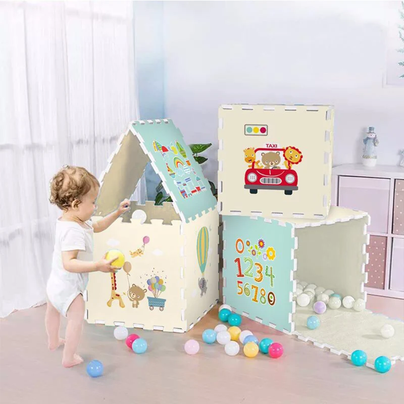 6 шт. детский коврик для ползания толстый строченный домашний Игровой Коврик