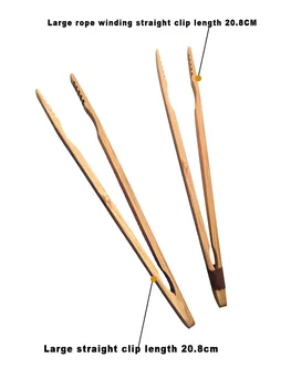 2pcs Big Size Bamboo Food Tongs Kitchen Utensils Buffet Cooking Tools Anti Heat Bread Clip Pastry Clamp Barbecue Kitchen Tongs