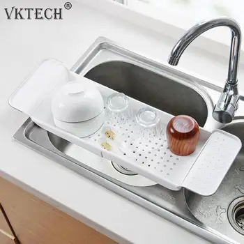 

Retractable Drain Basket Fruit Vegetable Colander for Home Kitchen Bathroom Shelves Shower Organizer Storage Rack Drainer
