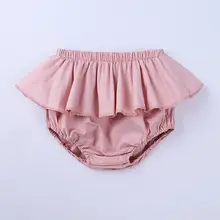 Летние детские шорты принцессы с рюшами для девочек; однотонные шорты с эластичной резинкой на талии; Повседневная Свободная дышащая одежда; Z25