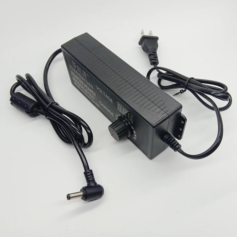 Adjustable Power Adapter AC to DC 3-12V 10A Universal Adapter Voltage Regulated Power Supply with Display Screen 34pcs DC Jack