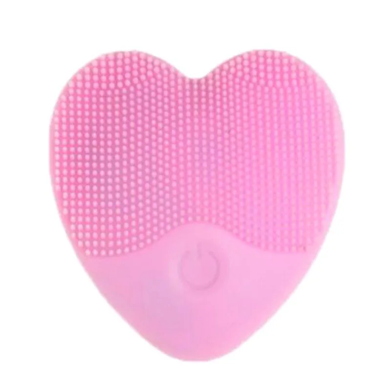 Силиконовый для мойки в форме сердца, щетка для очистки, сужающая поры, очищающая щетка для лица с масляным контролем - Цвет: pink