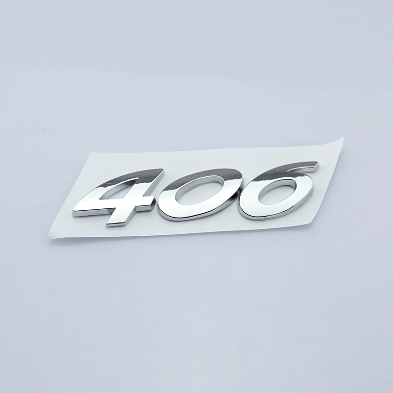 

406 Emblem Separate Numbers Chrome ABS Car Styling Trunk Sticker Modify Upgrade Logo Replacement for Peugeot 206 207 308