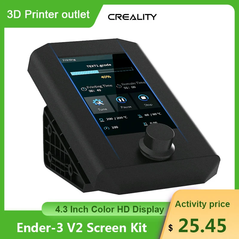 Creality Ender-3 V2 Screen Kit 4.3 Inch Color HD Display Screen User-friendly UI Interface for Creality Ender-3 V2 3D Printer hp plotter printhead