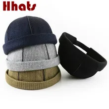 Вязаная шапка помещика Винтаж 5 Панель дыни шляпа «кроше» Повседневное зимняя шапочка в стиле «хип-хоп» без полей Регулируемый головной убор Зимняя шляпа-Кепка с черепом