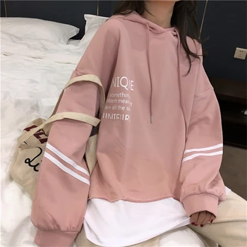 

Womens Sweatshirt Plus Size Long Sleeve Solid Hoodies Hooded Pullover Casual Top Webbing Shirt