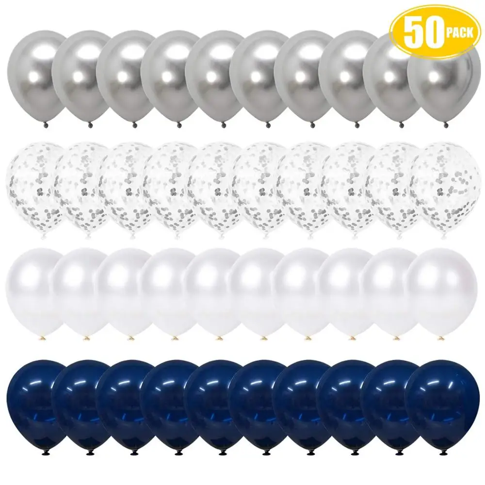 50pcs-12-inch-Metallic-Gold-White-Pearl-Balloons-Baby-Shower-Wedding-Birthday-Party-Navy-Blue-Gold