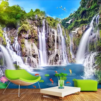 

Custom 3D Wall Murals Wallpaper Waterfall Nature Landscape Large Mural Wallpaper Home Decor Living Room Bedroom Wall Painting