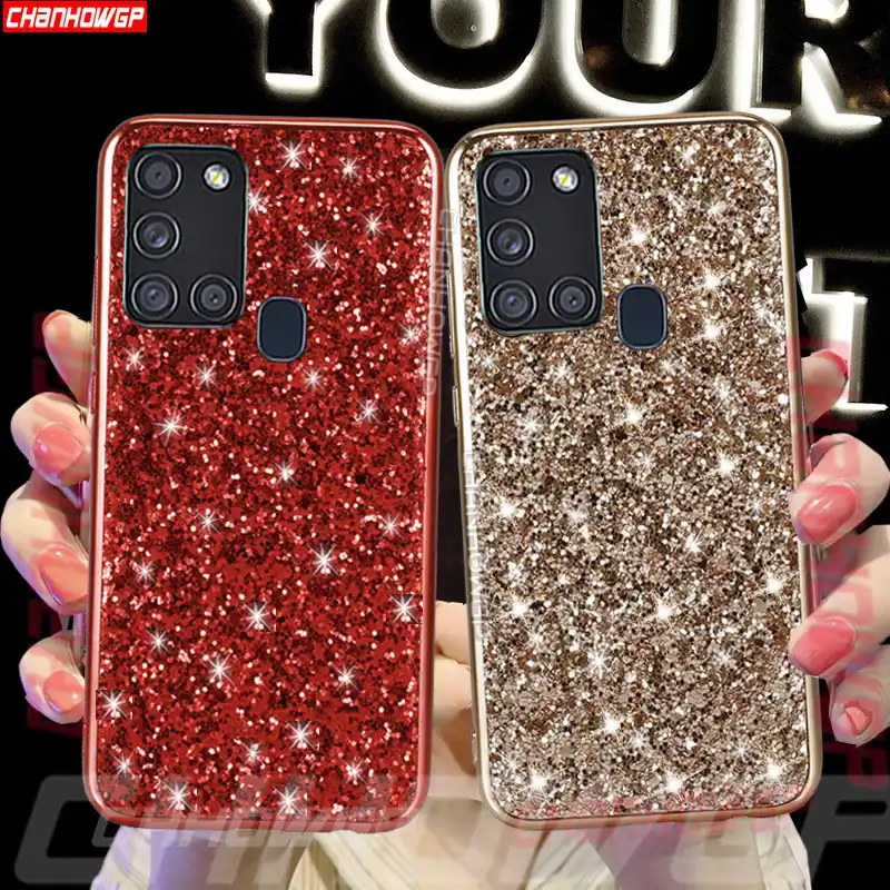 Glitter Soft TPU Case for Samsung Galaxy A21S Transpartent Bling Phone