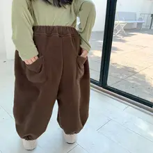 Детская одежда в Корейском стиле; детские брюки в западном стиле с бархатом для мужчин и женщин; tong wang; красные шерстяные брюки из ткани; Baby Win