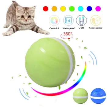 

Smart Jumping Ball USB Electric Pet Toys Magic Roller Ball Cat LED Rolling Flash Ball Automatic Rotating Toy For Cat Dog Kids