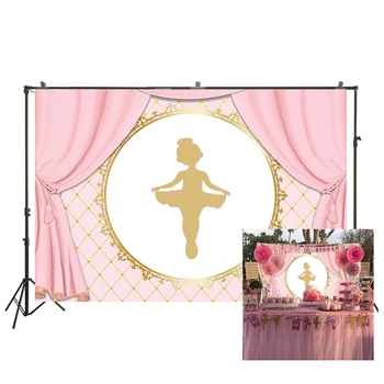 

Photography Backdrop Princess Pink Curtain Birthday Party Ballet Banner Portrait Photo Background Photocall Photo Studio W-3382