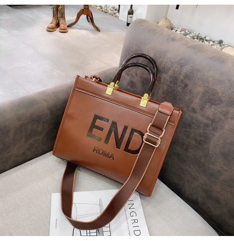 Large capacity ladies handbags high quality brand luxury design retro fashion shoulder bag simple and versatile tote |