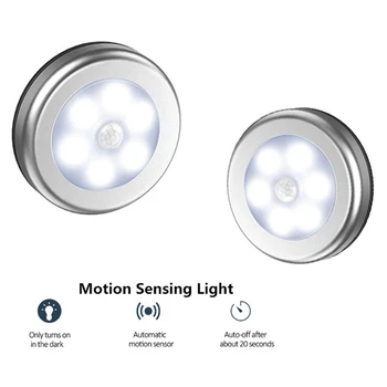 

PIR Motion Sensor 6 LED Under Cabinet Light Kitchen Bedroom Wireless Magnetic Closet Light Sensor Stair Light Night Lamp