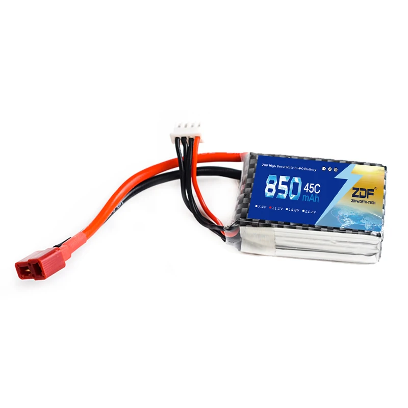 Аккумулятор ZDF Lipo 1S 2S 3S 3 7 в 4 В 11 1 мАч 25C 45C 65C с гнездовой вилкой для