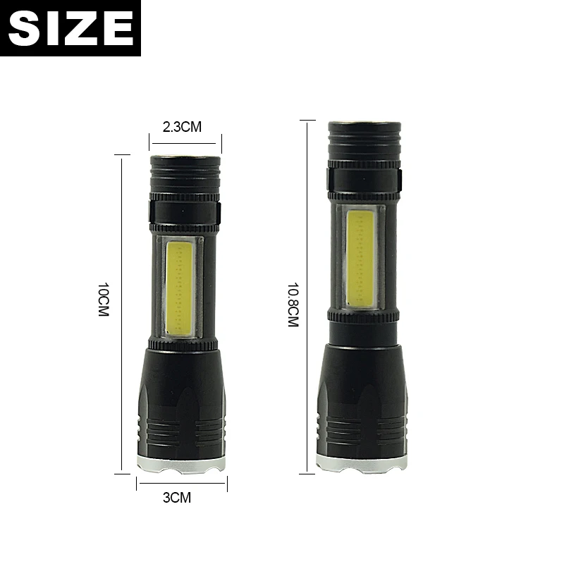 Мини Q5 COB светодиодный фонарик для самозащиты Linterna Zoomable, 6 режимов, фонарик с аккумулятором 14500+ зарядное устройство для кемпинга, ремонта автомобиля