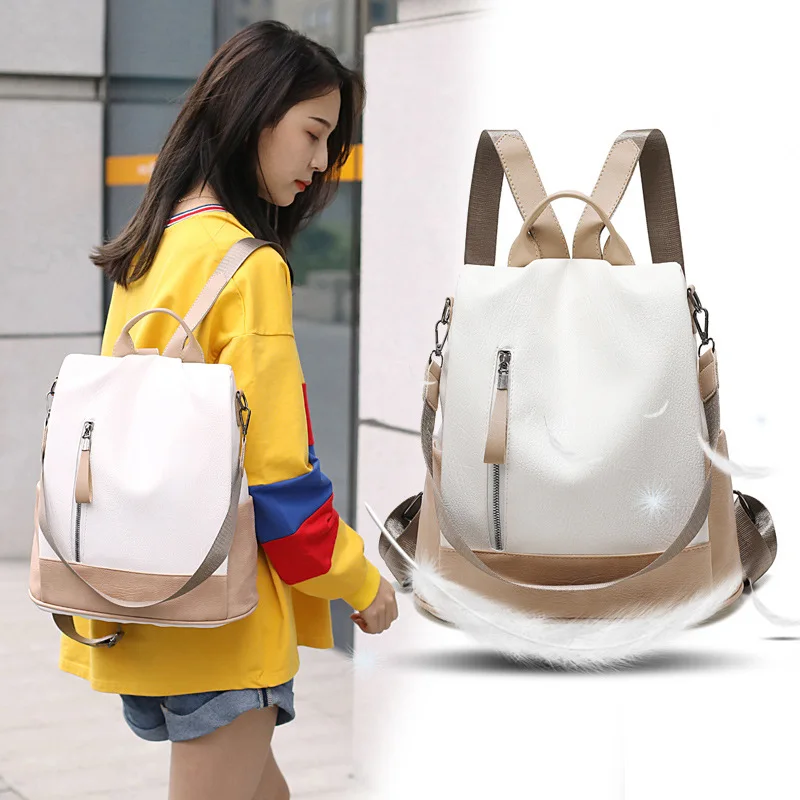 

Hong Kong Super Fire Backpack Women's 2019 New Style Genuine Leather Versatile Fashion Simple Western Style Soft Leather Casual