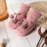 Коллекция года, милые детские носки-тапочки нескользящие носки для малышей хлопковые носки с резиновой подошвой для новорожденных носки для маленьких девочек Meias para Bebe - Цвет: Pink