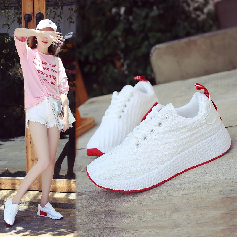

2019 Spring Breathable Versatile Korean-style Casual Shoes Shoes Women's MacBook Students New Style Cut-out Shoes Cattle Split L