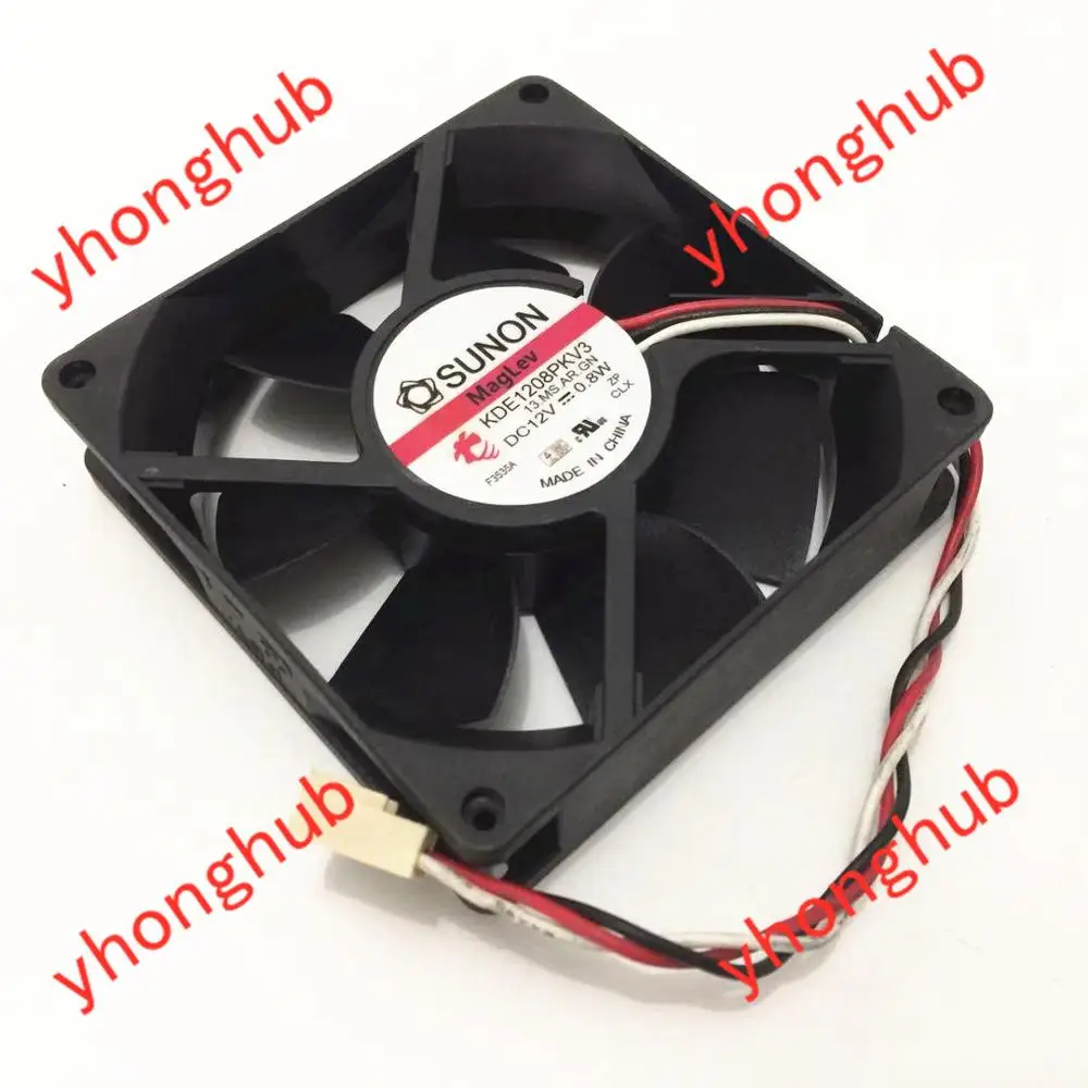 

SUNON KDE1208PKV3 13.MS.AR.GN DC 12V 0.8W 3-Wire 80x80x20mm Server Cooler Fan