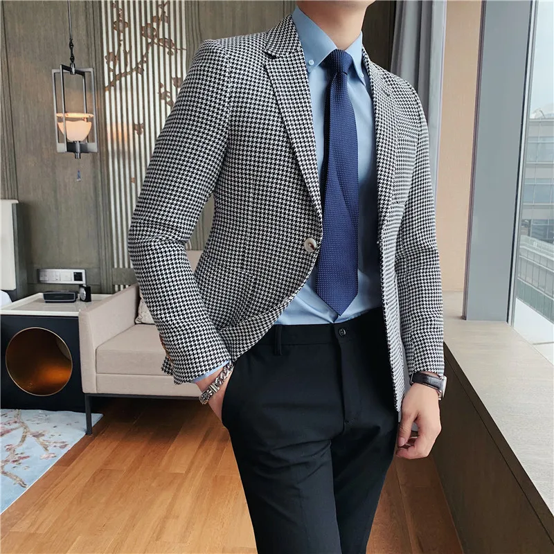 Mens New Fashion British Style Casual Lapel Suits Blazers Jacket Tops US  Size 