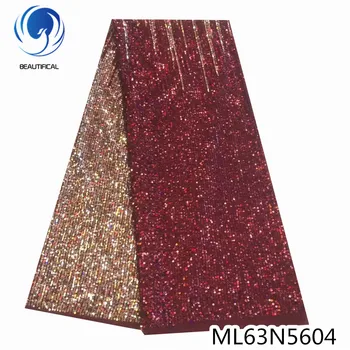 

BEAUTIFICAL sequins net lace french african party tulle lace fabric embroidery mesh lace nigerian 2020 ML63N56