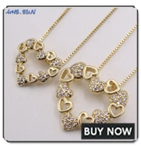 wholesale kundan jewellery online MHS.SUN new arrival women heart pendant necklace gold color stud earrings copper jewelry for valentine's day 1pc high quality costume jewelry sets