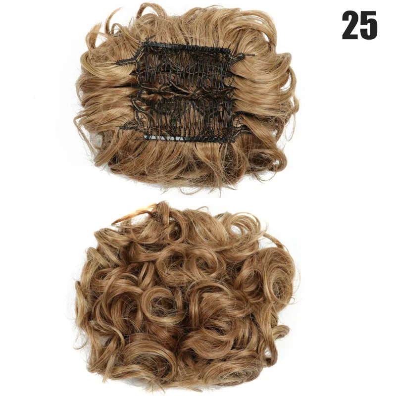 Грязный розовый пучок волос резинки парик легко носить вьющиеся волосы наращивание пучок JS11 - Цвет: 25