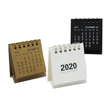 2020 New Year Mini Desk Calendar Creative Simple Desk Coil Notepad Kraft Paper Calendar Daily Schedule Yearly Agenda Organizer(China)