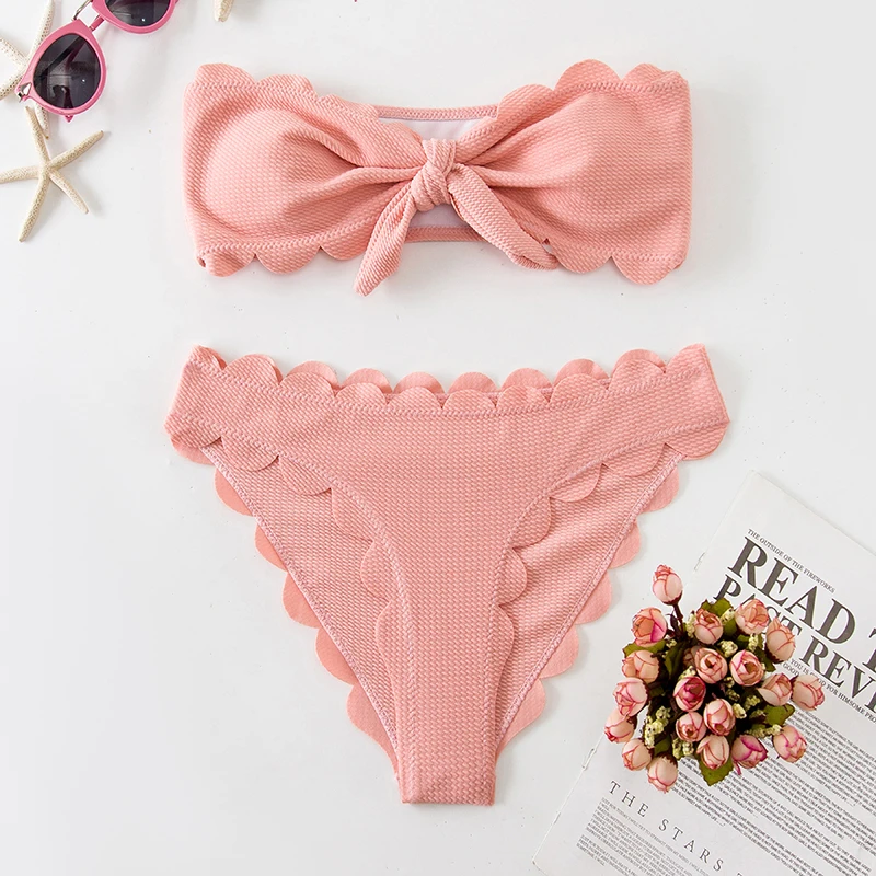

2020 Lace Biquini Beachwear Bikini Set Swimsuits Women Pink Bathing Suit Women