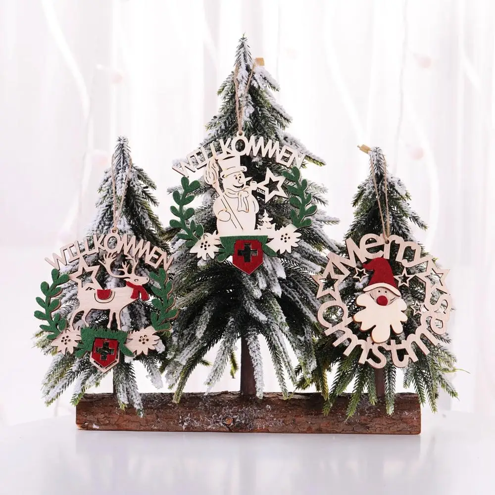 

Christmas wooden pendant Christmas decoration home hanging Christmas ornaments wooden christmas Christmas tree decorations