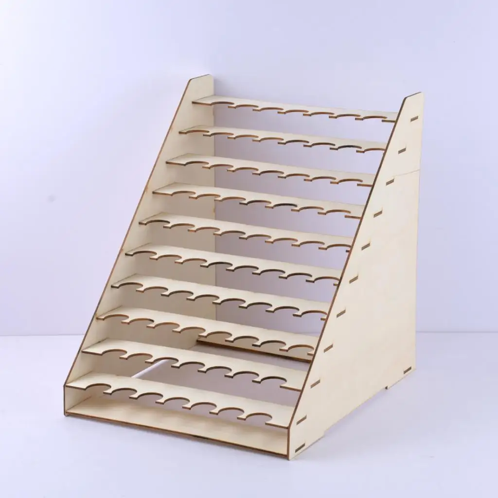 1Pcs Natural Wooden Storage Rack Stand 75 Holds Acrylic Paint Bottle Model Hobby Parts Painting Brush Tidy Holder