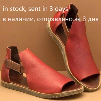

Women Flat Sandals 2020 Summer Open Toe Solid Faux Leather Orthopedic Women Shoes Casual Platform Rome Ladies Gladiator