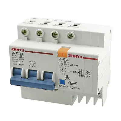 

DZ47LE AC400V 3P+N Miniature ELCB Earth Leakage Circuit Breaker 16A