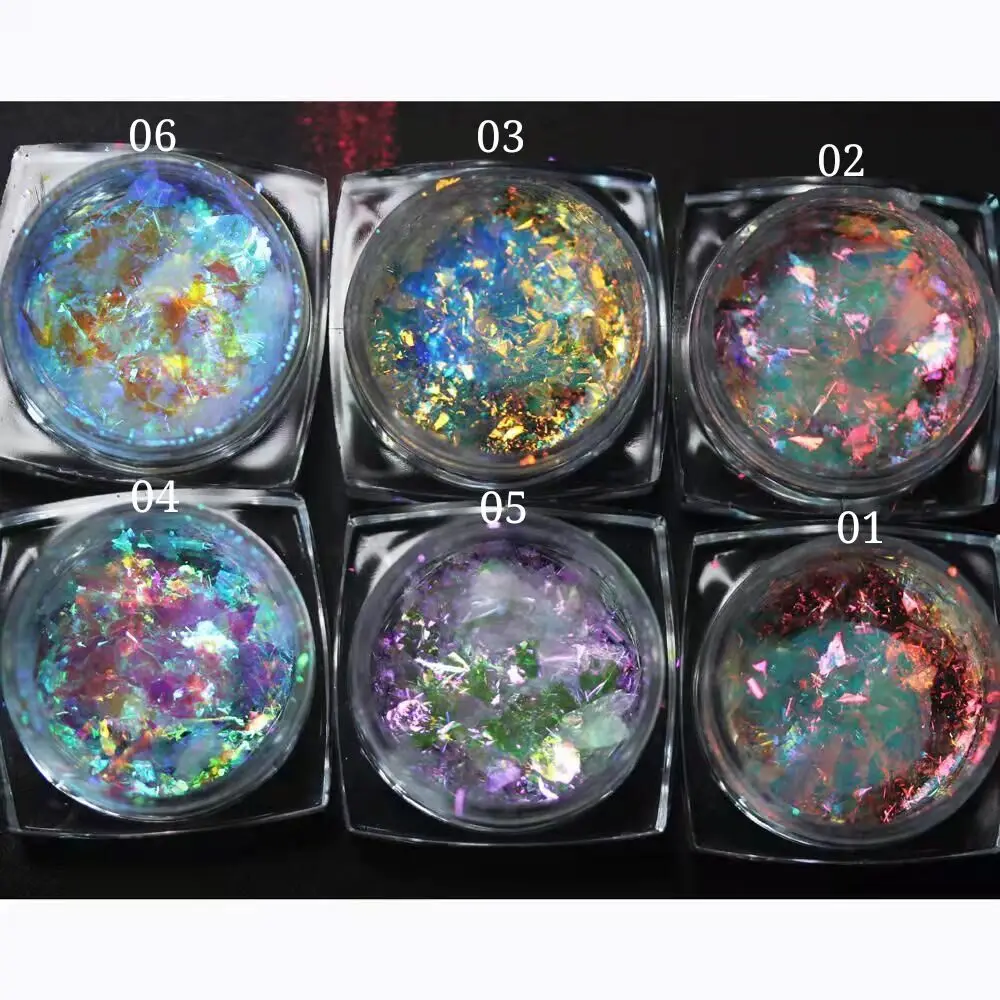Iridescente Aurora Color Shift Flake Chameleon Flame Red Opal Flake Intense Trasparente Dicroic Art Flake Pigments Opal Flake