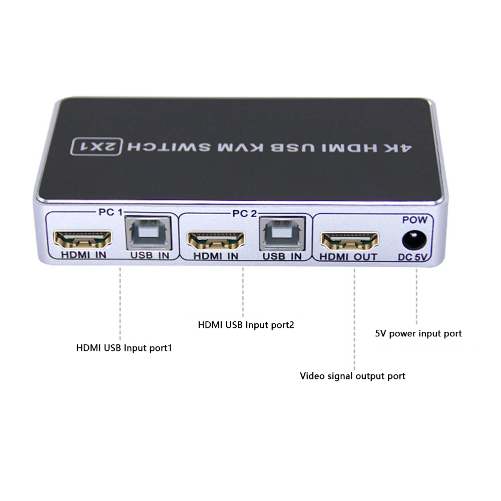 Стабильный Ультра HD DC 5V концентратор Профессиональный подключи и играй для клавиатуры универсальный KVM переключатель коробка Hdmi порт Обмен USB 2,0 для мыши