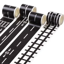 5 м кривой поезд бумажный дизайн дорожного движения железная дорога дорожная лента детская игрушка автомобильный ремень наклейка для скрапбукинга игровая лента