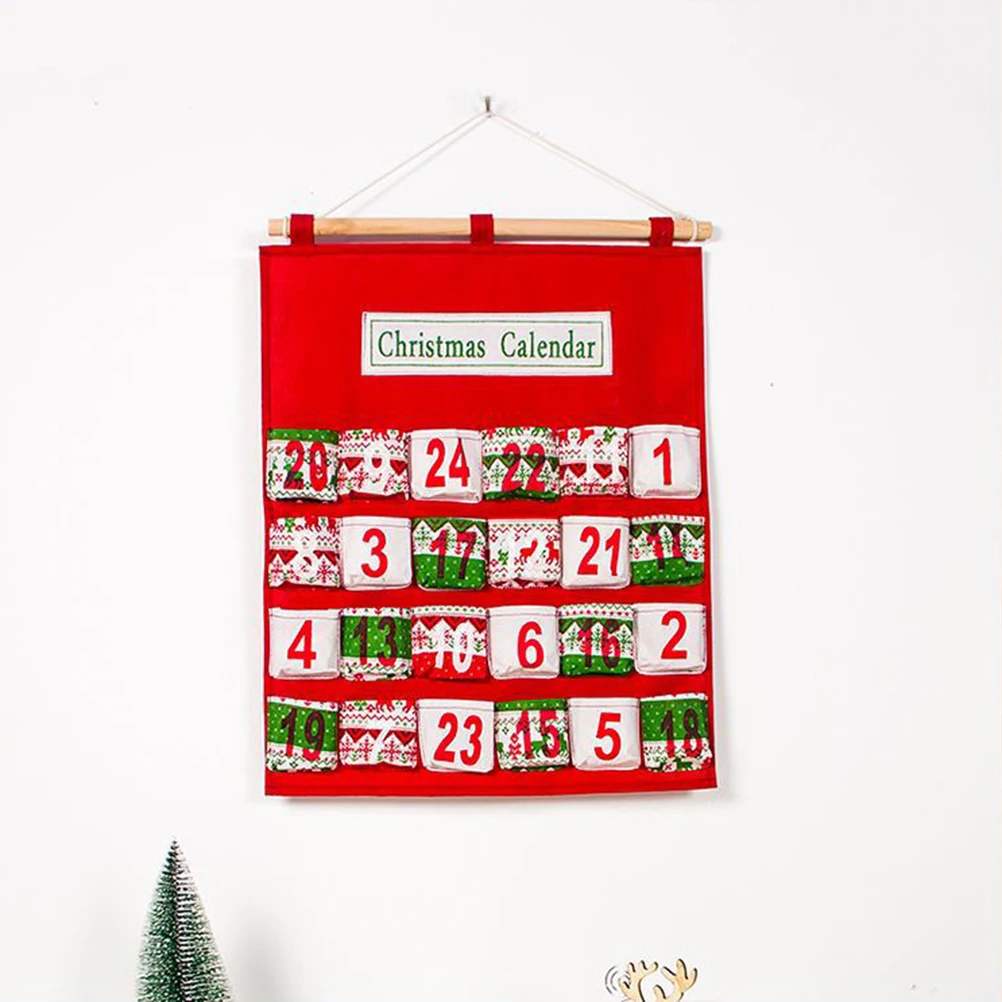 

1pc Christmas Hanging Storage Bags Countdown Calendar Christmas Advent Calendar Pouch Xmas Decorations Ornaments Xmas Supplies