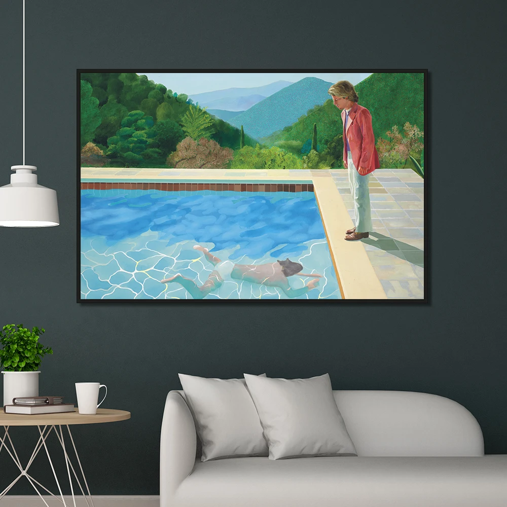 David Hockney Pool с двумя фигурами Картина на холсте плакаты принты квадратные картины