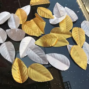 

Simulation of plant green leaves diy craft gold silver leaves piece of cross-border for Christmas decorations