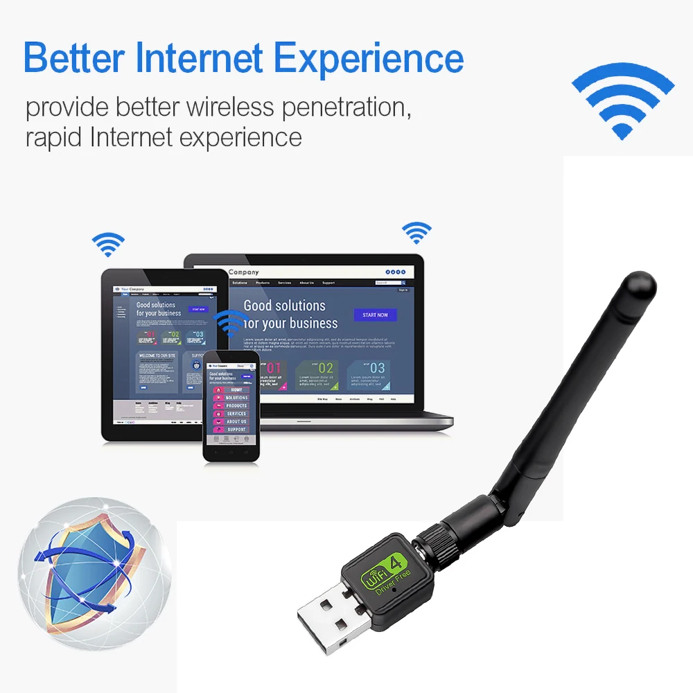 Kebidu 150Mbps USB Wifi Adapter 2dB WiFi Dongle RTL8188GU Wi-fi Receiver Wireless Network Card 802.11b/g/n Free Driver Ethernet