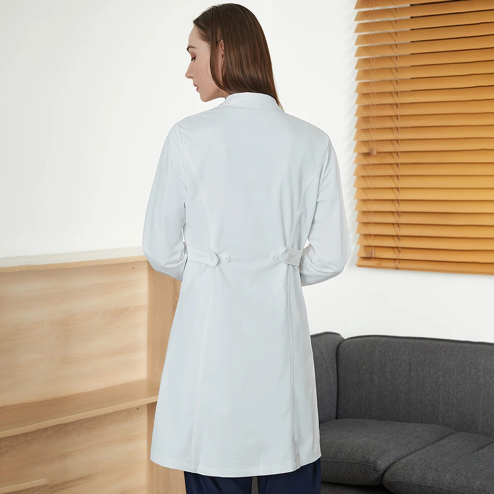 White Coat Surgery Lab Doctor Costume Women's Nursing Scrubs Work Uniform Surgery Coats Dental Clinic Pharmacy Work White Coat
