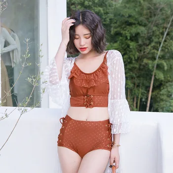 

Push Up Swimsuit For Women Woman Bikini Swimwear Surfing Bathing Suit Korea Three Piece Set 2019 New Pop Dress Showing Sexy