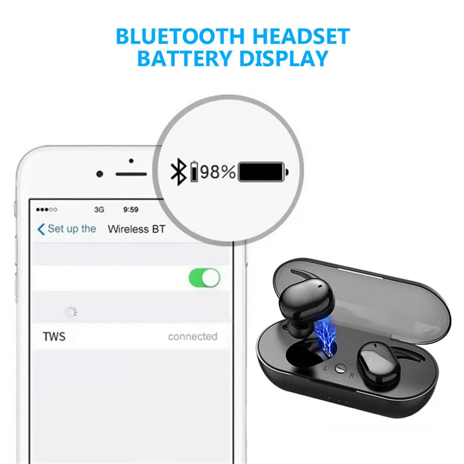 TWS наушники Bluetooth 5,0 беспроводные наушники спортивные 3D стерео HiFi Звук с микрофоном портативные свободные Наушники управление AI