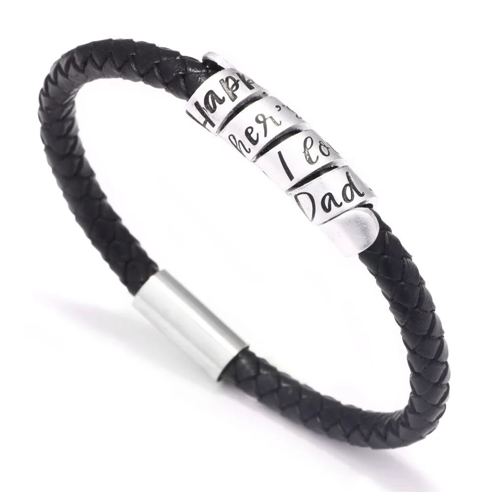 

2019 new 10 color Leather bracelet Men hot style personality letter Magnetic buckle Holiday gifts exemption from postage