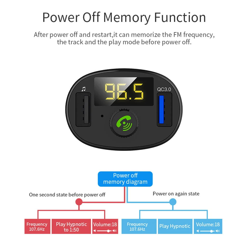 Автомобильный Bluetooth FM передатчик беспроводной Автомобильный USB зарядное устройство fm-модулятор передатчик Радио адаптер QC3.0 Handsfree MP3 плеер