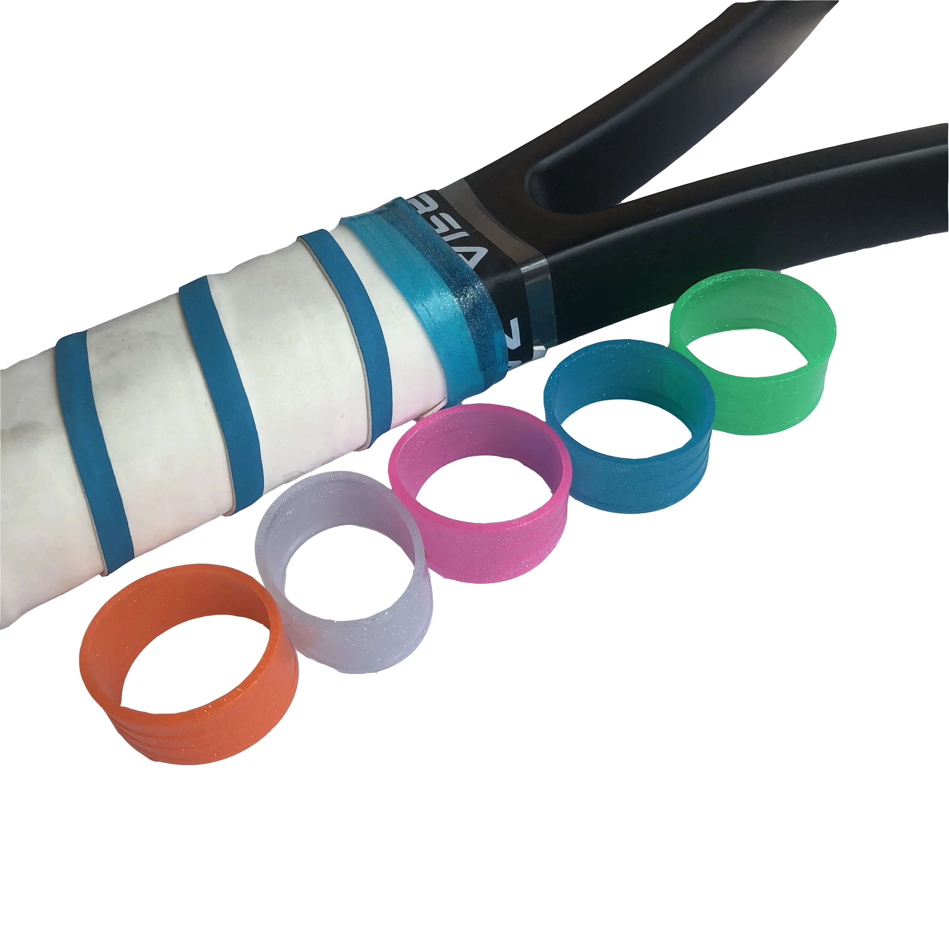 10pcs Retail tennis racket handles's silicone ring candy color fixed tennis overgrips sealing rings